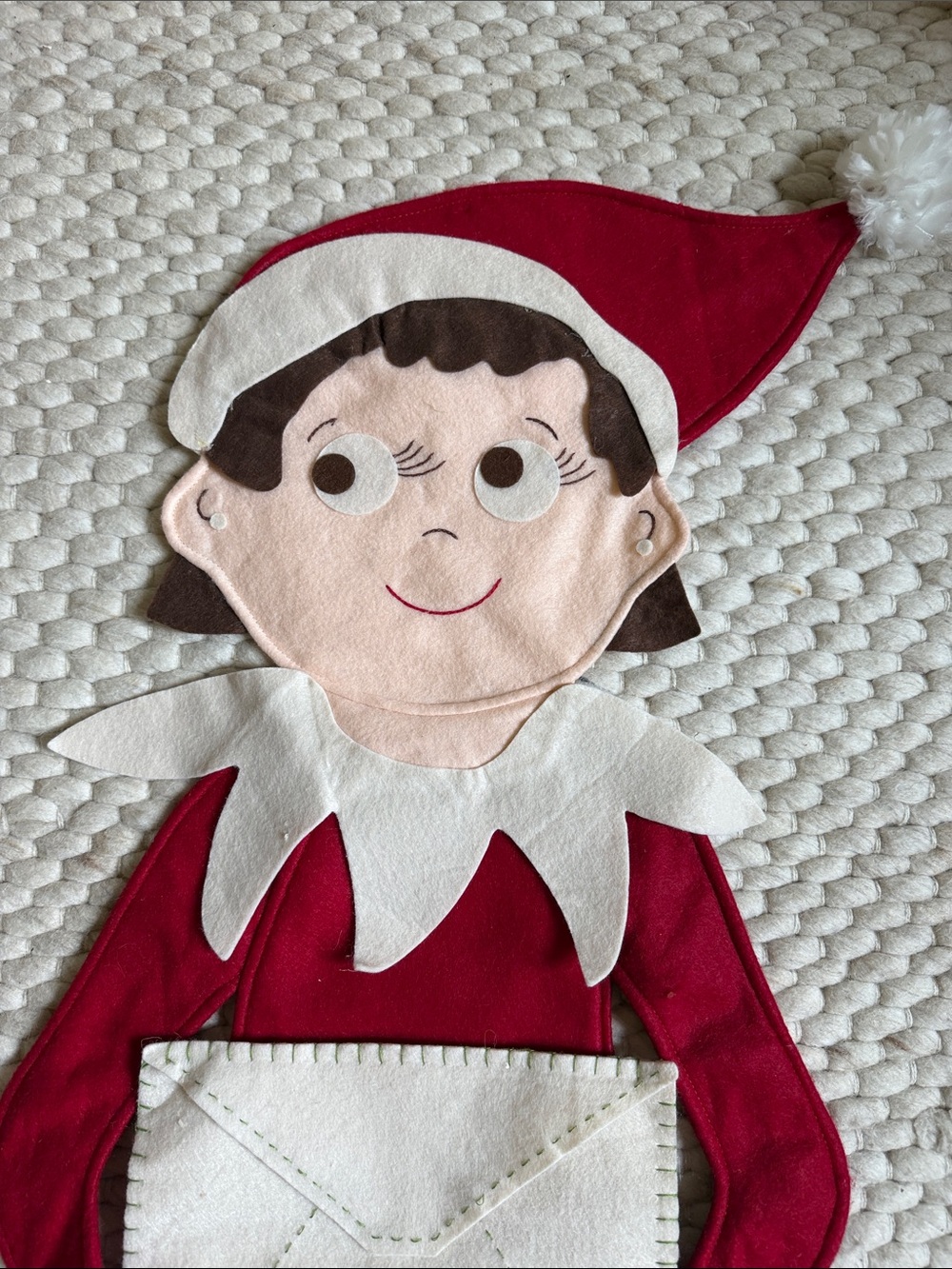 Pottery Barn Kids Red and White Elf on Shelf Message Holder Hang Holiday Decor - Picture 4 of 5